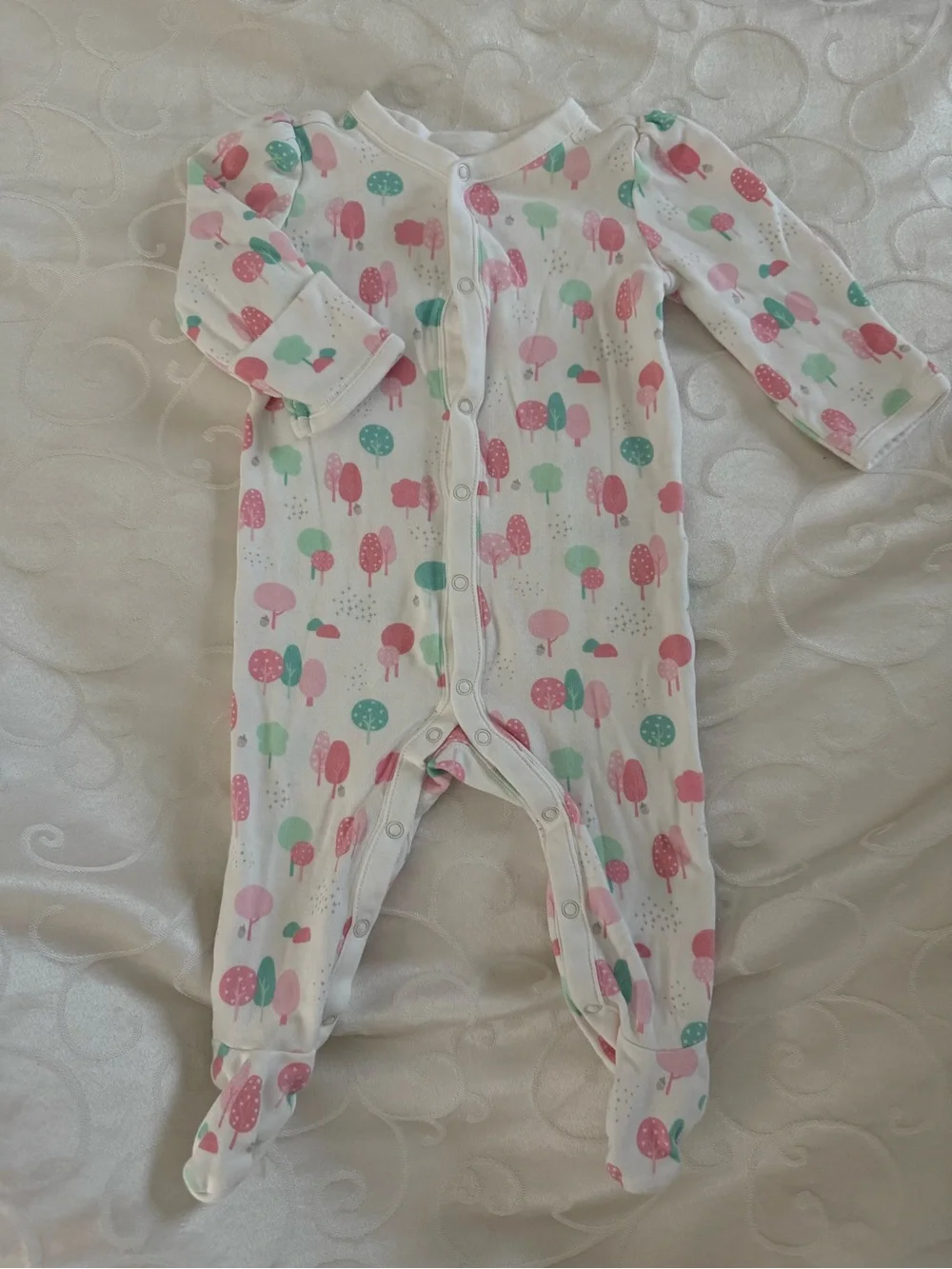 NWOT Gymboree Baby Girl Pink Forest Tree Footed Sleeper 3-6M